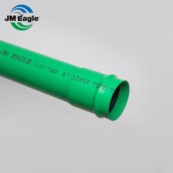 JM Eagle PVC Sewer Main 4 in. D X 14 ft. L Bell 0 psi