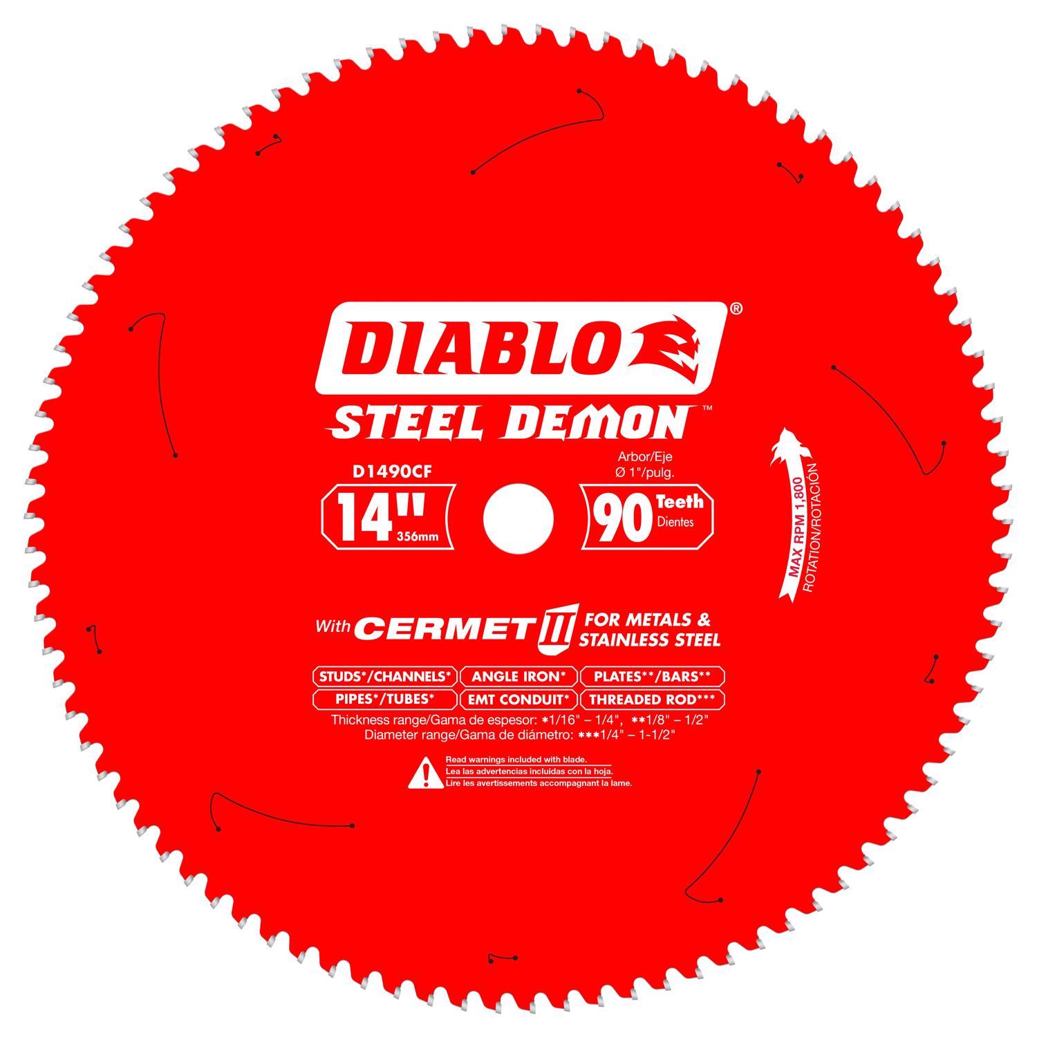Diablo Steel Demon 14 in. D X 1 in. Cermet Cermet Metal Saw Blade 90 teeth 1 pk Uae Electronic uaeelectronic.com