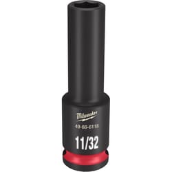 Milwaukee Shockwave 11/32 in. X 3/8 in. drive SAE 6 Point Deep Impact Socket 1 pc