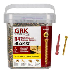 GRK Fasteners R4 No. 8 X 2-1/2 in. L Star Coated W-Cut Multi-Purpose Screws 650 pk