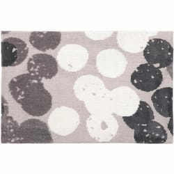 Simples Spaces 21 in. W X 33 in. L Beige/Gray Modern Dots Microfiber Polyester Accent Rug