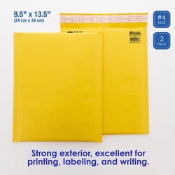 Bazic Products 13.5 in. W X 9.5 in. L No. 4 Brown Padded Envelope 2 pk