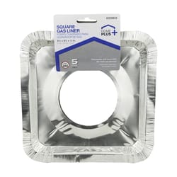 Home Plus Durable Foil 8-1/2 in. W X 8-1/2 in. L Gas Burner Liner Silver 5 pk