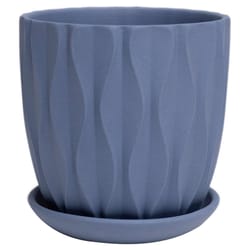 Chive Virago 3.3 in. D Ceramic Shape E Succulent Pot Blue Grey