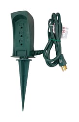 Ace 6 ft. L 3 outlets Yard Stake Power Strip Green