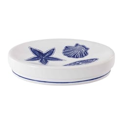 Avanti Linens Ibiza Blue/White Resin Soap Dish