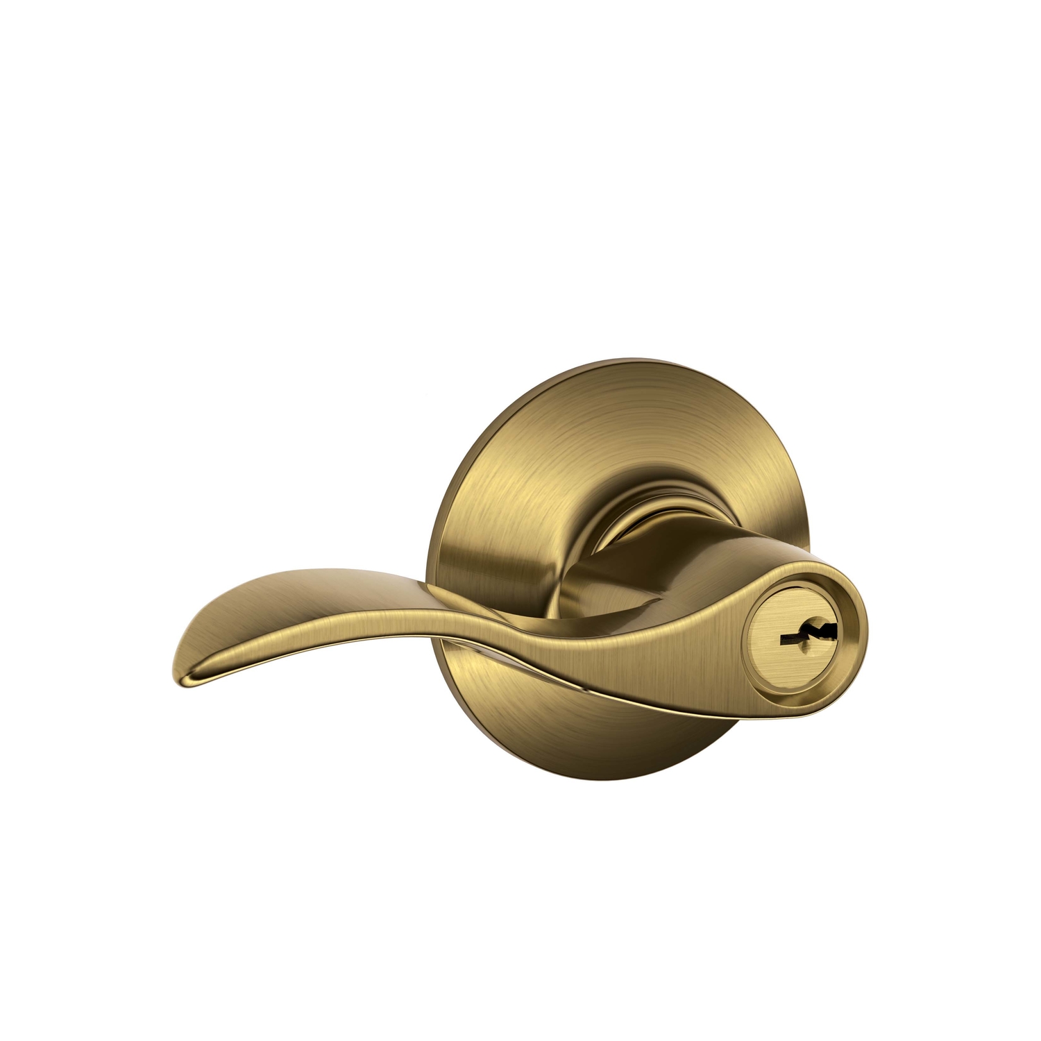 Photos - Door Handle Accent Schlage  Antique Brass Entry Lever KA4 1-3/4 in. F51ACC609KA4 