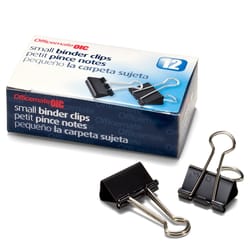 Officemate OIC Small Black/Silver Binder Clips 12 pk