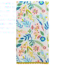 Karma Waterfront Multicolored Cotton Pressed Flowers Tea Towel 1 pk