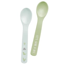 Stephen Joseph Blue/Green Silicone Dino Spoon 2 pc