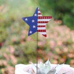 Alpine USA Star Red, White, Blue Metal 24 in. H X 1 in. W Outdoor Garden Stake