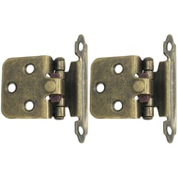 Laurey 1-5/8 in. W X 2-3/4 in. L Antique Brass Gold Steel Self-Closing Hinge 2 pk
