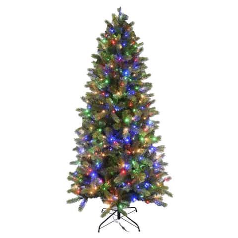 Celebrations 7 ft. Full LED 450 ct 1-2-Tree Cayce Pine Color Changing  Christmas Tree