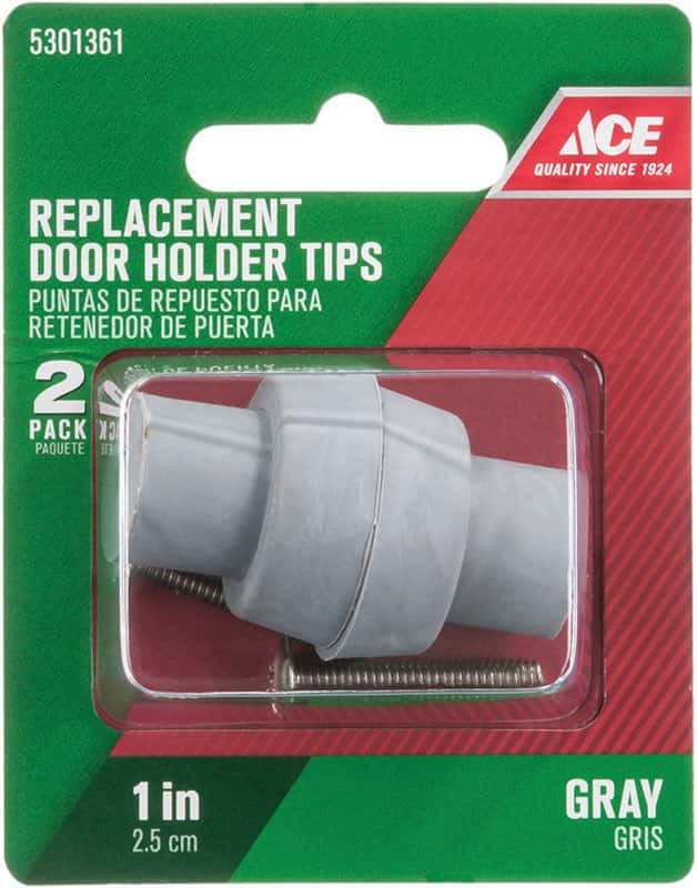 Ace 1 in. H x 1 in. W Rubber Gray Door Stop Tip Over the door clip
