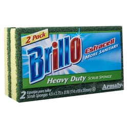 Brillo Estracell Heavy Duty Scrubber Sponge For All Purpose 4.5 in. L 2 pc