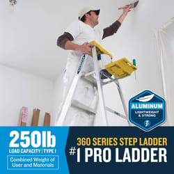 Werner 7300S 12-ft Fiberglass Type 1AA-375-lb Load Capacity Step Ladder