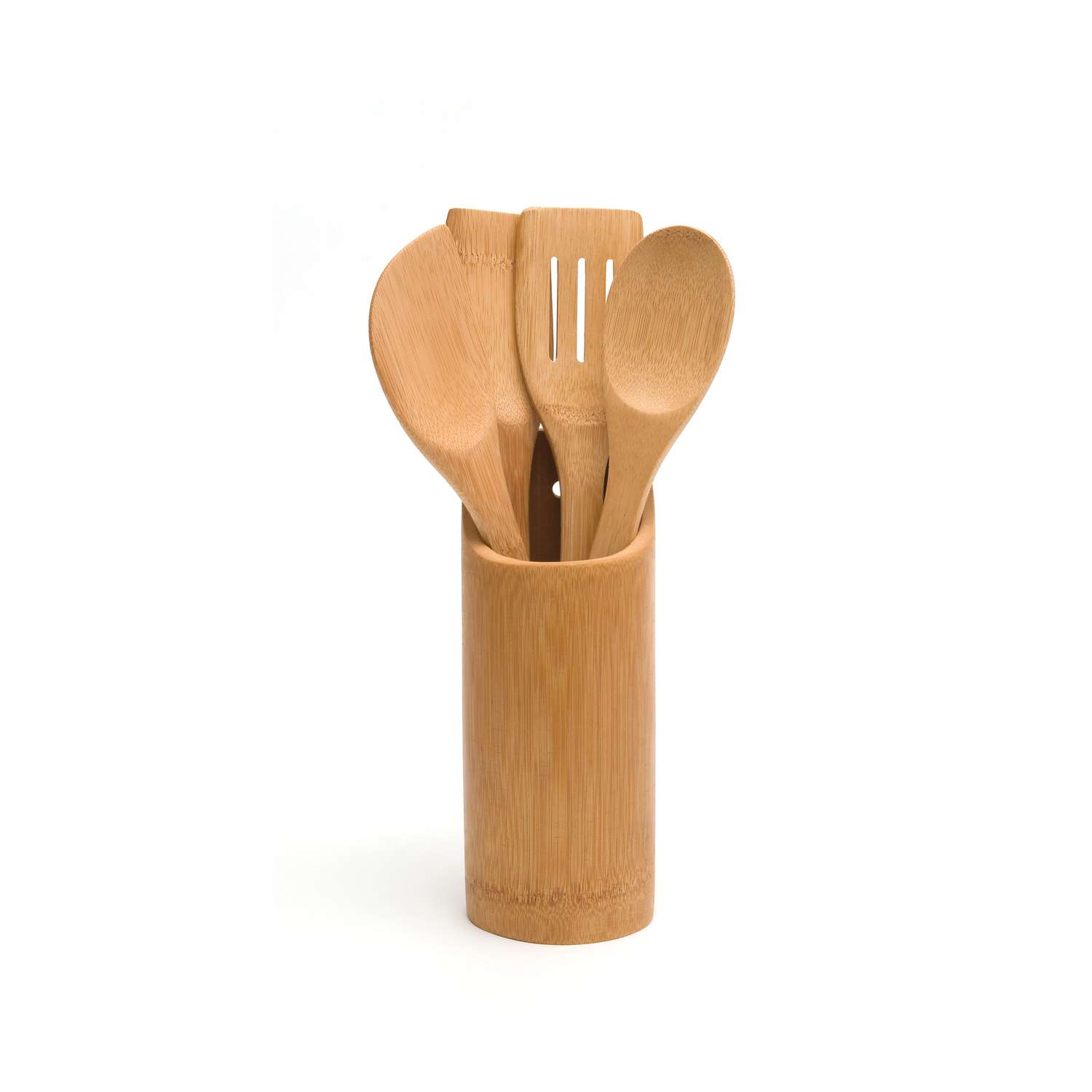 Lipper International Natural Bamboo Tool Holder with 4 Utensils Ace