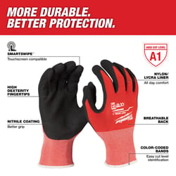 Milwaukee Cut Level 1 Nitrile Dipped Gloves Red S 1 pair