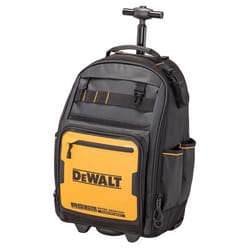 DeWalt Polyester/Tarpaulin Pro Backpack on Wheels Tool Bag 46 pocket Black/Yellow 1 pc