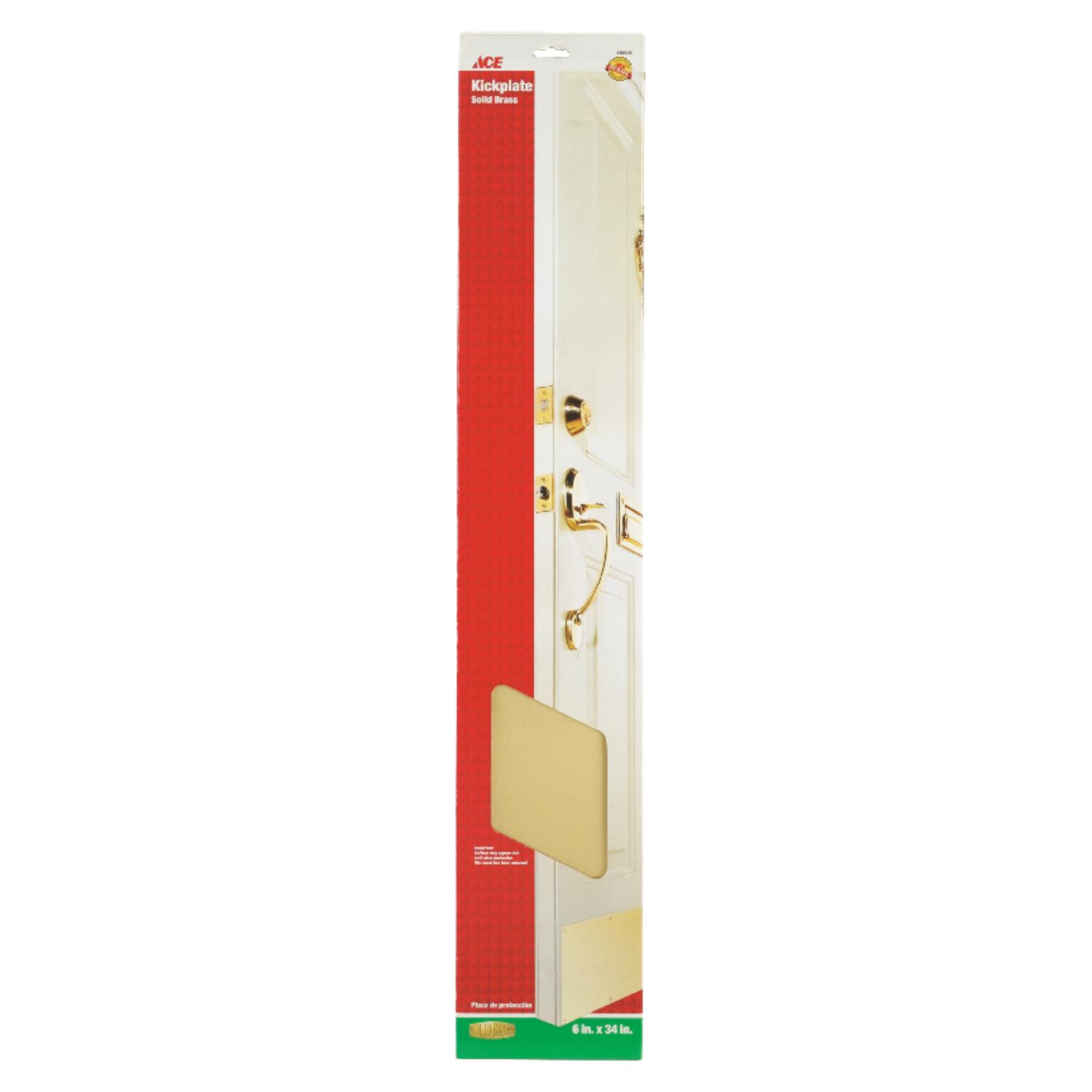 01-3056-634 Ace 6 in. H X 34 in. L Bright Brass Brass Kickplat sku 01-3056-634