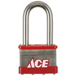 Ace 1.5 in. H X 2 in. W Stainless Steel 4-Pin Cylinder Padlock 1 pk