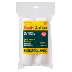 Purdy Ultra Finish Microfiber 9 in. W X 1/2 in. Regular Paint Roller Cover 2 pk