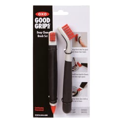OXO Good Grips 1 in. W Medium Bristle Plastic/Rubber Handle Deep Clean Brush Set