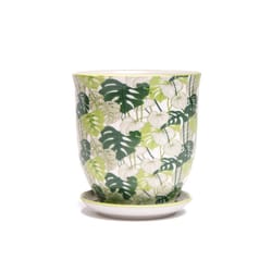 Chive Liberte 4.25 in. D Ceramic Flower Pot Green Monstera