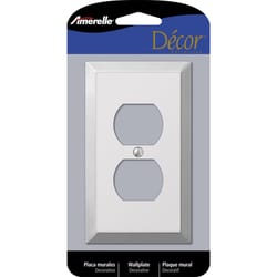 Amerelle Century Polished Chrome 1 gang Stamped Steel Duplex Wall Plate 1 pk