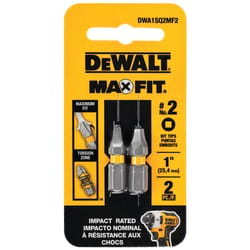 DeWalt Max Fit Square #2 X 1 in. L Screwdriver Bit Set Steel 2 pk