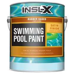 Insl-X Indoor and Outdoor Satin White Synthetic Rubber Swimming Pool Paint 1 gal