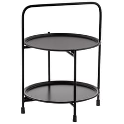 Karma 15.25 in. H X 11.5 in. W X 11.5 in. L Black Metal Tray Stand