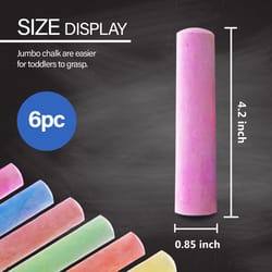 Bazic Products Nontoxic Assorted Bright Color Sidewalk Chalk 6 pk