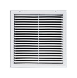 Tru Aire 20 in. H X 20 in. W 1-Way Powder Coat White Steel Return Air Filter Grille