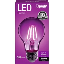 Feit A19 E26 (Medium) Filament LED Bulb Purple 30 Watt Equivalence 1 pk