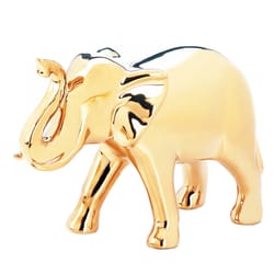 Accent Plus 6.75 in. H X 9 in. L Gold Elephant Ceramic Decorative Figurine