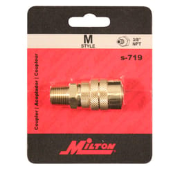 Milton Brass Air Coupler 3/8 in. MPT 1 pc