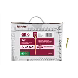 GRK Fasteners R4 No. 9 X 2-1/2 in. L Star Coated W-Cut Multi-Purpose Screws 2900 pk