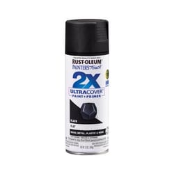 Rust-Oleum Painter's Touch 2X Ultra Cover Flat Black Paint+Primer Spray Paint 12 oz