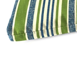 Jordan Manufacturing Blue/Green Stripe Polyester Bench Cushion 3.5 in. H X 18 in. W X 48 in. L