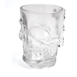 kikkerland Clear Glass Skull Stein Beer Glass