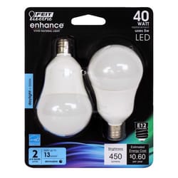 Feit Enhance A15 E12 (Candelabra) LED Bulb Daylight 40 Watt Equivalence 2 pk