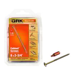 GRK Fasteners UberGrade No. 8 X 2-3/4 in. L Star Self-Tapping Cabinet Screws 100 pk