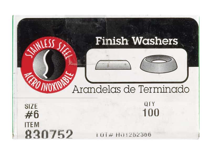 Hillman Stainless Steel .138 in. Countersunk Finish Washer 100 pk Hillman Stainless Steel .138 in. Countersunk Finish Washer 100 pk