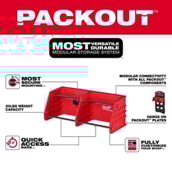 Milwaukee PACKOUT SHOP STORAGE Garage Organizer Tool Rack Black/Red