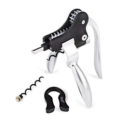 BarY3 Black/Silver Stainless Steel Lever Corkscrew Set