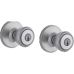 Kwikset Tylo Satin Chrome Entry Knobs 1-3/4 in.