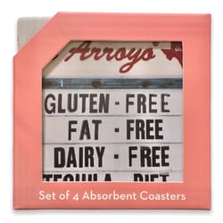 El Arroyo Multicolored Ceramic/Cork Coaster Set