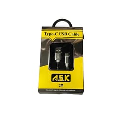 A.S.K 211 Black High Speed Type C Cable USB Cable For Universal 6.5 ft. L