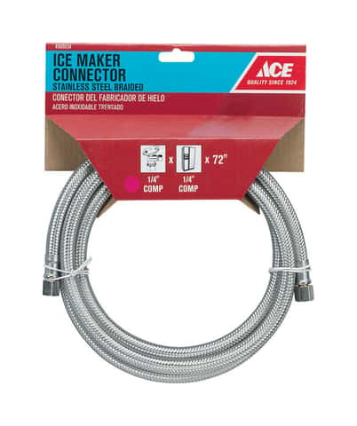 EASTMAN 10-ft 1/4-in Compression Inlet x 1/4-in Compression Outlet Braided  Stainless Steel Ice Maker Connector in the Appliance Supply Lines & Drain  Hoses department at